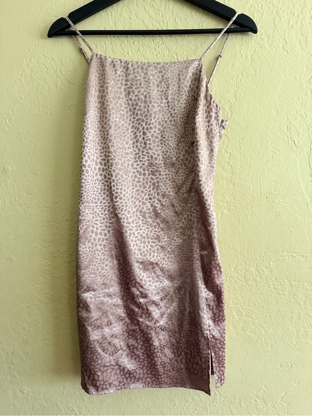 Sophie Rue Beige Taupe Animal Print Mini Slip Dress